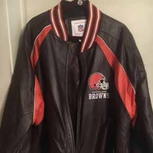 Like New Men's 2XL Cleveland Browns Real Leather Jacket